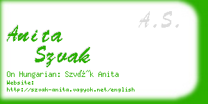 anita szvak business card